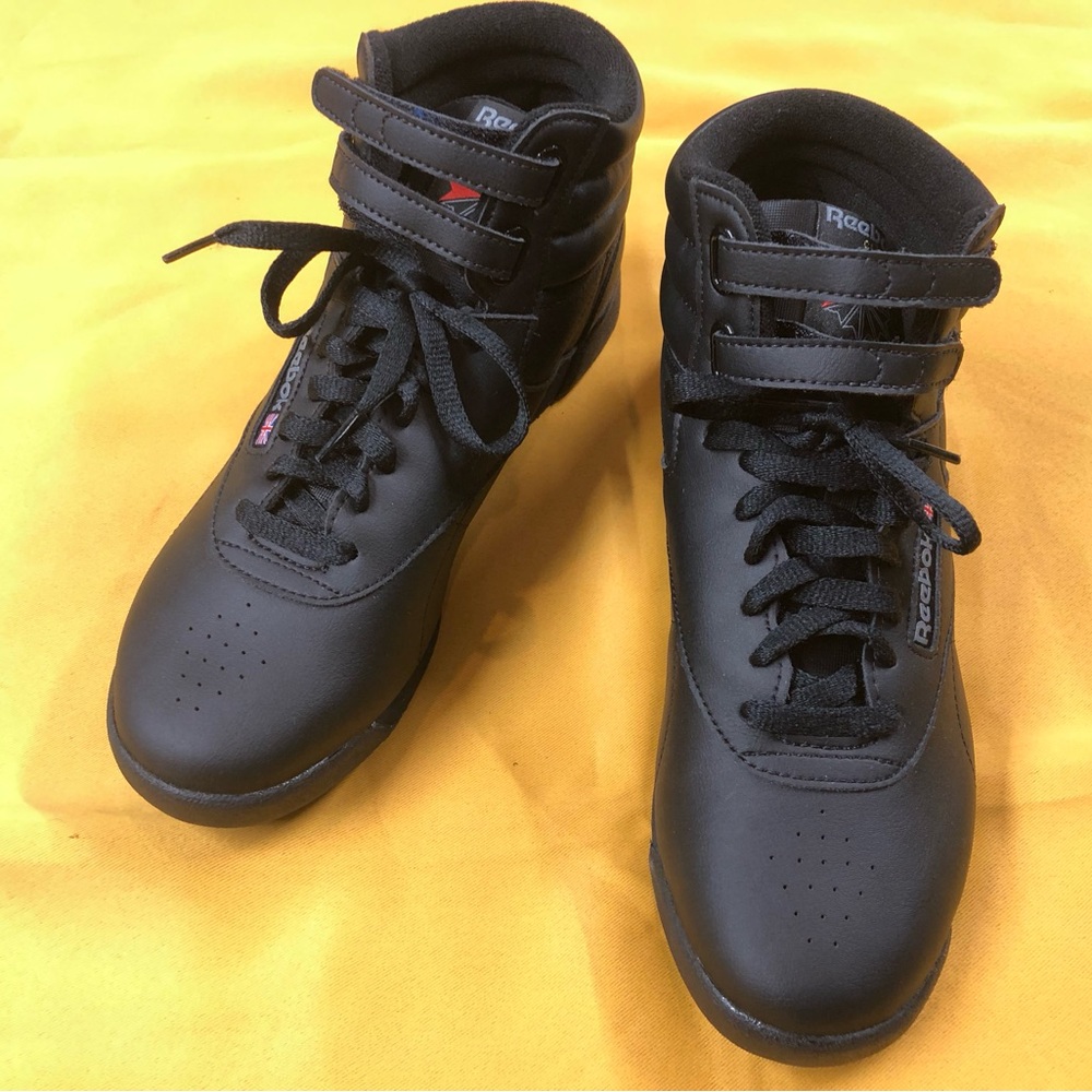 Reebok Black High-Top Lace & Strap Sneakers